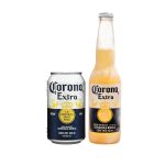 corona lata y vidrio